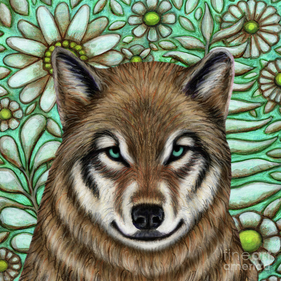 North American Wolf Tapestry Painting by Amy E Fraser
