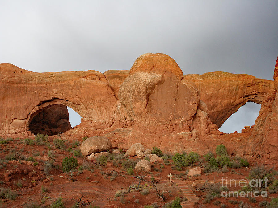 Arches National Park Photograph - North And South Window Arches NP by Christiane Schulze Art And Photography