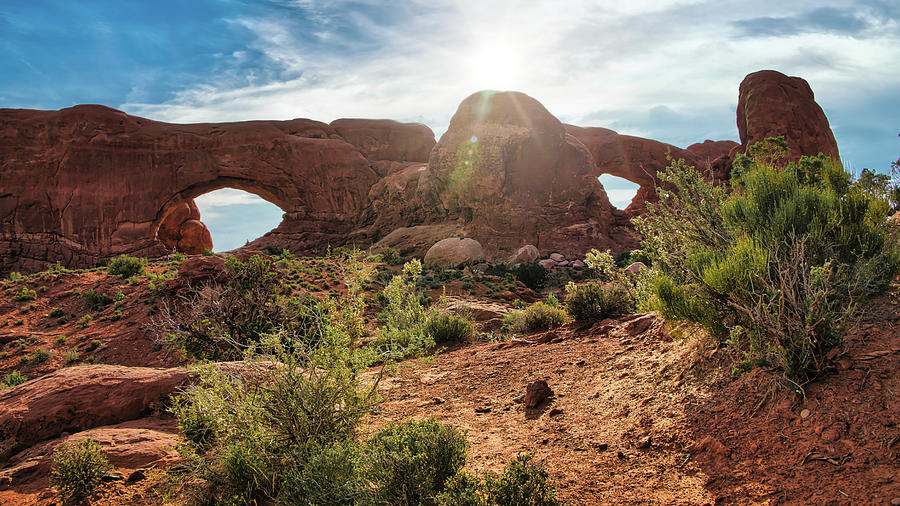 North and South Windows  Arches National Park Photograph by Anthony Sacco