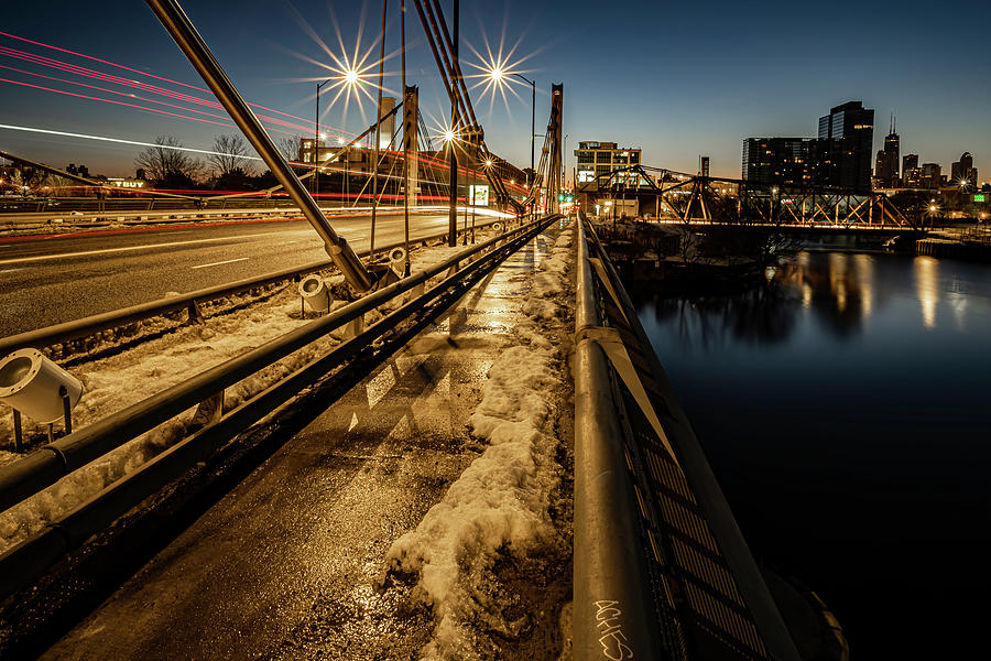 North Avenue bridge over the Chicago River Photograph by Sven Brogren