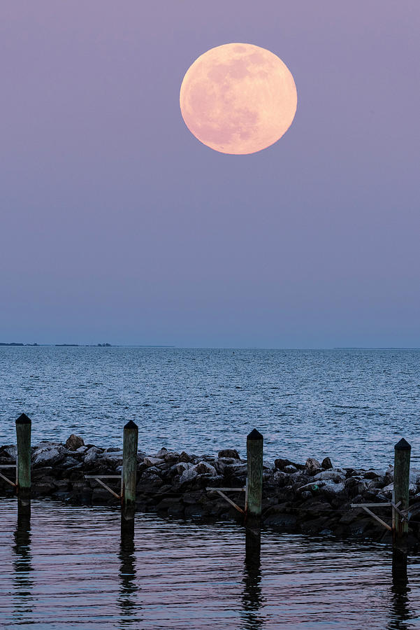 North Beach Moon Photograph by Robert Fawcett
