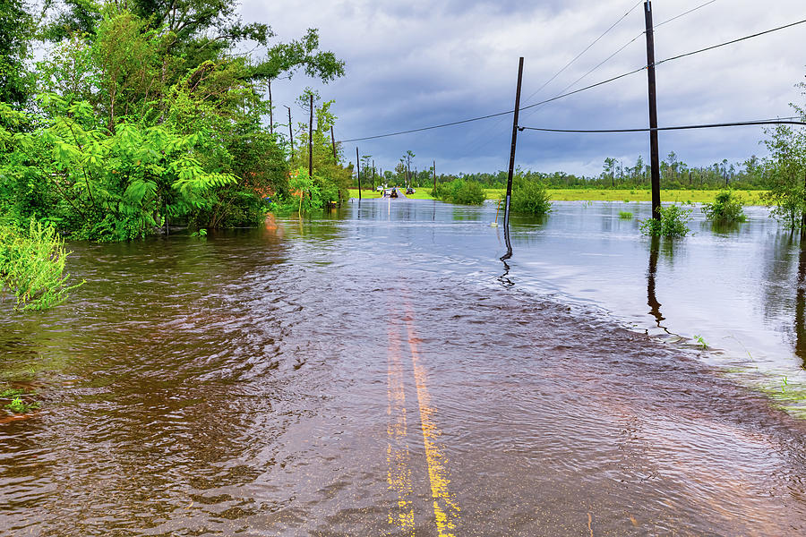 North Bear Creek road under water Photograph by Terry Kelly