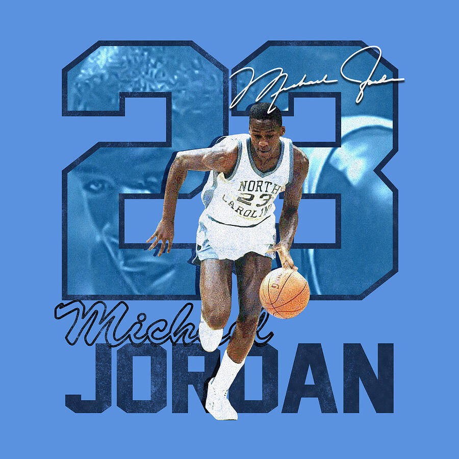 North Carolina 23 Michael Jordan Vintage Grunge Distress Digital Art by ...