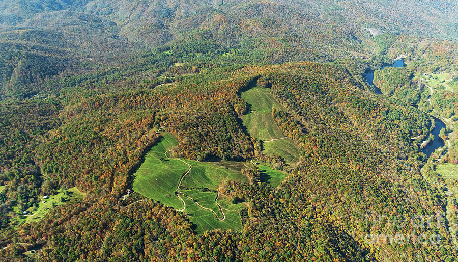 North Carolina Christmas Tree Farm Aerial View Photograph by David Oppenheimer