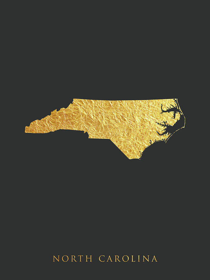 North Carolina Gold Map #62 Digital Art by Michael Tompsett - Fine Art ...