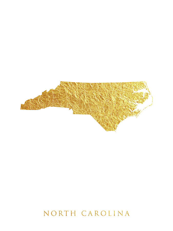 North Carolina Gold Map #73 Digital Art by Michael Tompsett - Fine Art ...