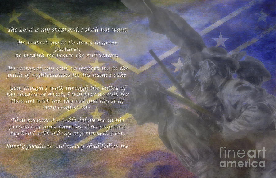 North Carolina Monument Gettysburg 23rd Psalm  Digital Art by Randy Steele