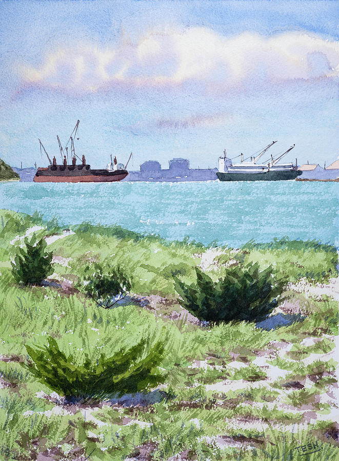 North Carolina Port Painting by Tesh Parekh