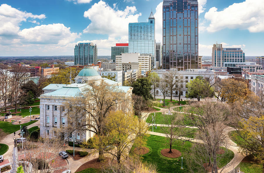 North Carolina State Capitol and Raleigh skyline Photograph by Mihai ...