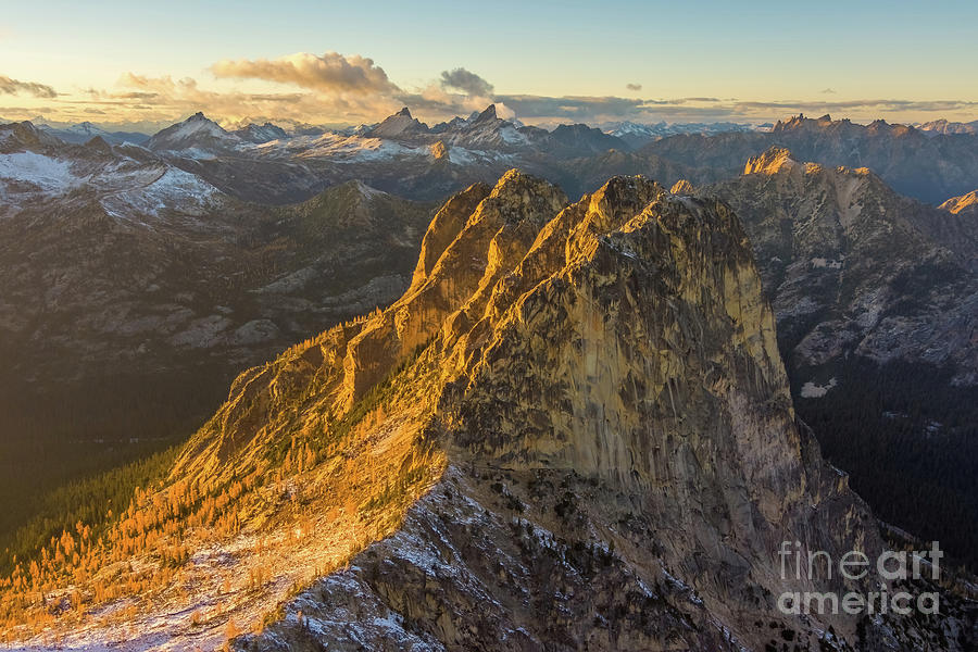 North Cascades Early Winters Spires Glow Photograph