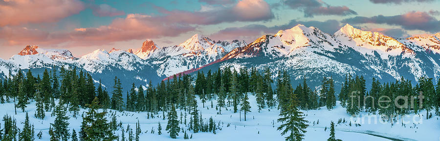 North Cascades Winter Panorama Photograph by Inge Johnsson
