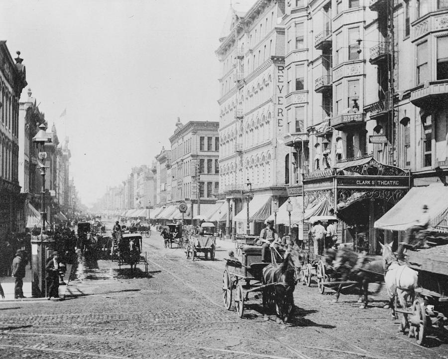 North Clark Street, Chicago, Illinois, 1800's, 1893 Photograph by ...