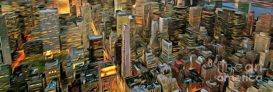 North-east view from Empire State Building Painting by George Atsametakis
