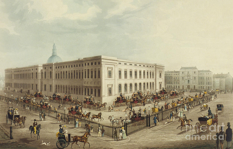 North East view of the New General Post Office, 1829 Painting by James Pollard