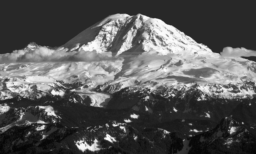 North Face, Mount Rainier Monochrome Mural Photograph by Douglas Taylor ...