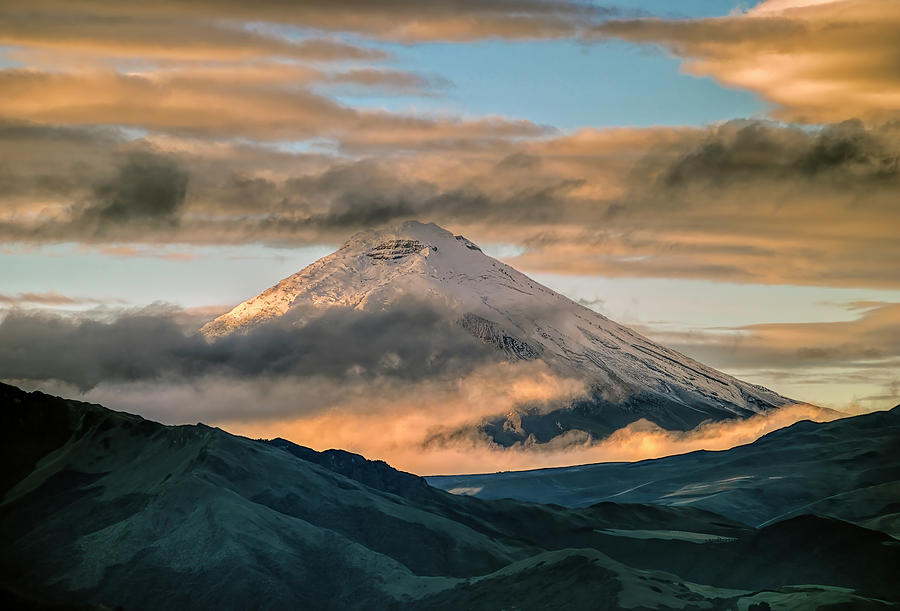 North face of the Cotopaxi volcano at dawn Photograph by Henri Leduc