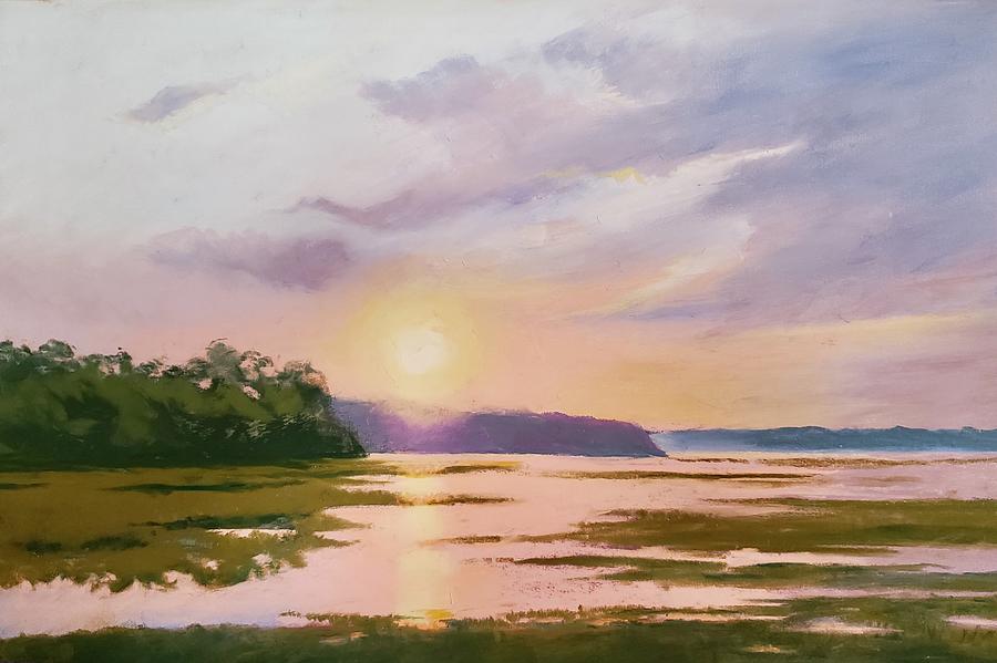 North Falmouth Sunrise Pastel Pastel by Carolyn Emerson