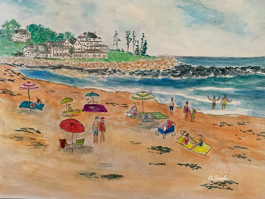 North Hampton Beach in Summer Painting by Anne Sands