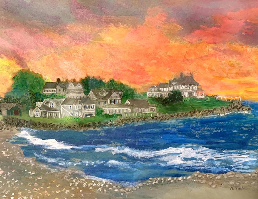 North Hampton Sunset Painting by Anne Sands