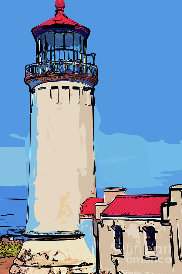 North Head Lighthouse in Abstract Digital Art by Kirt Tisdale