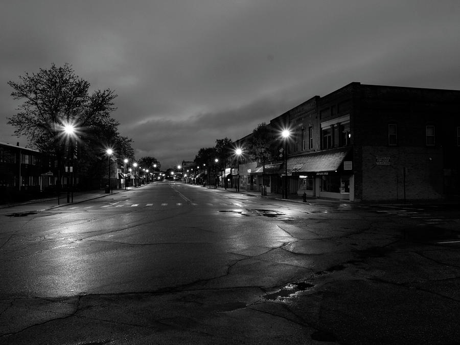 North Main St Waupaca At Night 1-4-2011 Photograph