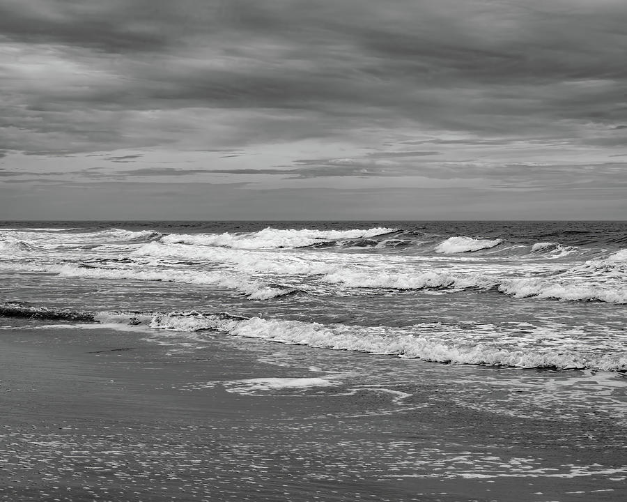 North Myrtle Beach -BW Photograph by Flees Photos