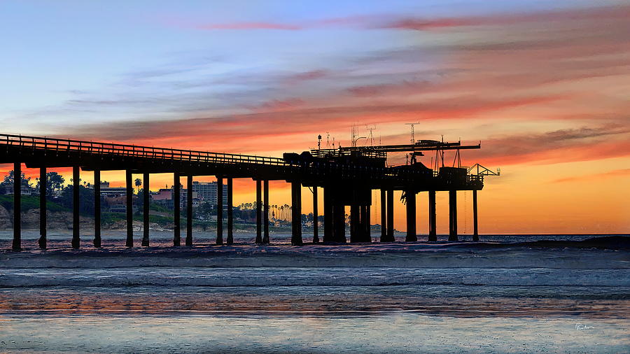 North of La Jolla Scripps Pier at Sunset Photograph by Russ Harris