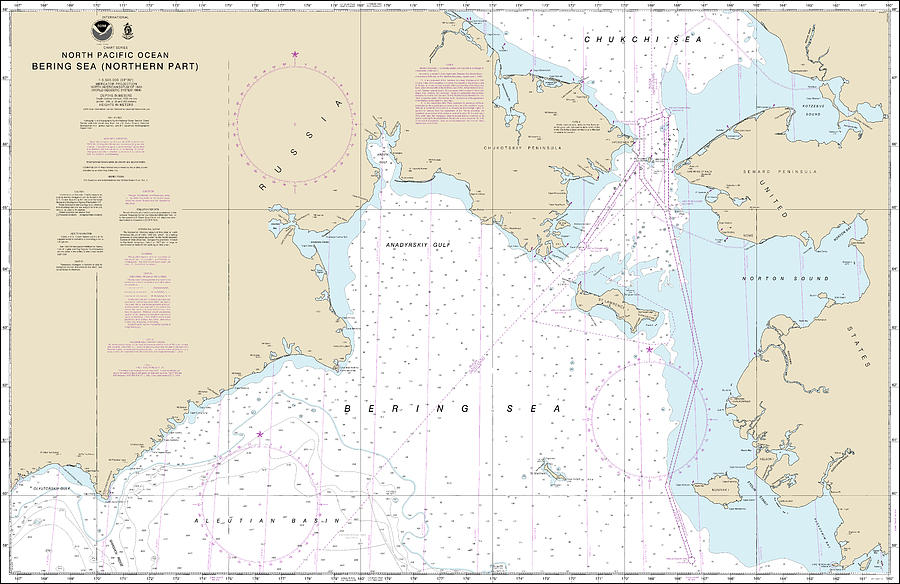 North Pacific Ocean Bering Sea Northern Part Nautical Chart 514 No ...