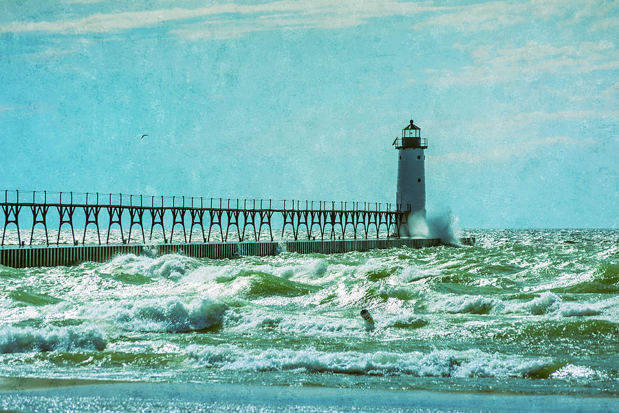 North Pierhead Light Manistee Photograph by Enzwell Designs - Fine Art ...