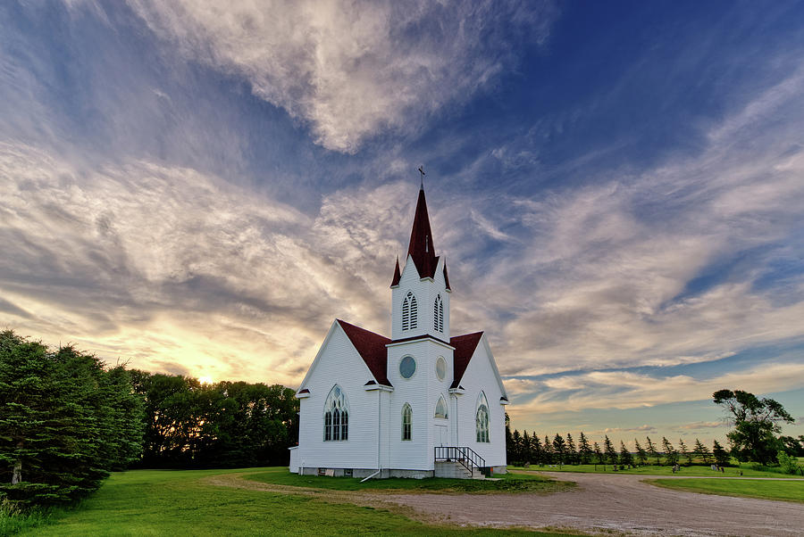 North Prairie Church north of Leeds ND - horizontal version Photograph by Peter Herman