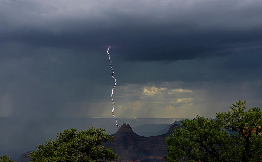 North Rim Lightning, Grand Canyon Photograph by Dawn Richards