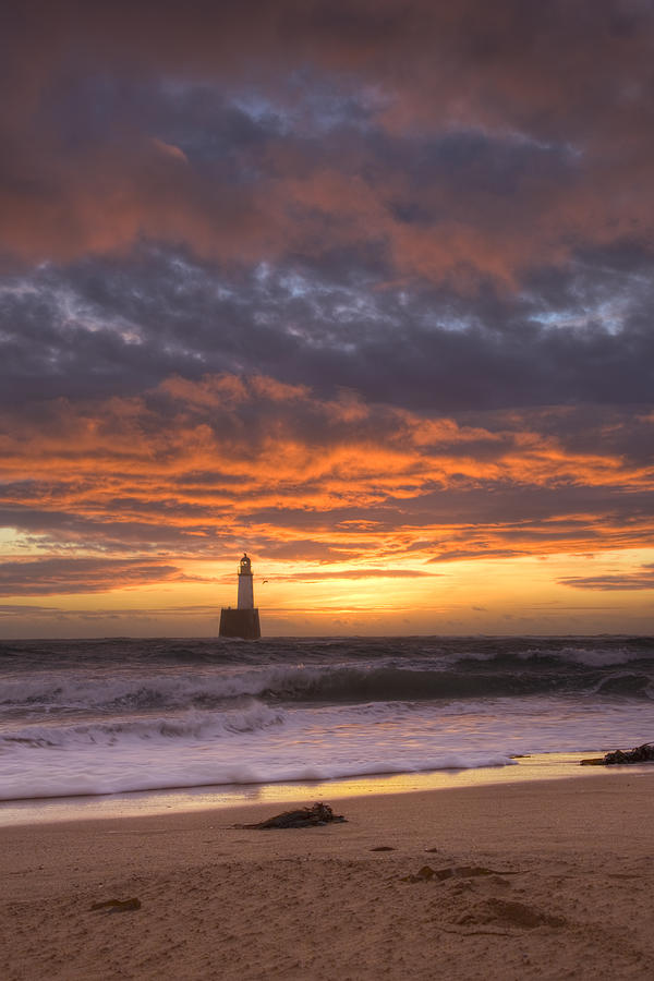 North Sea Lighthouse At Dawn Photograph by Theasis