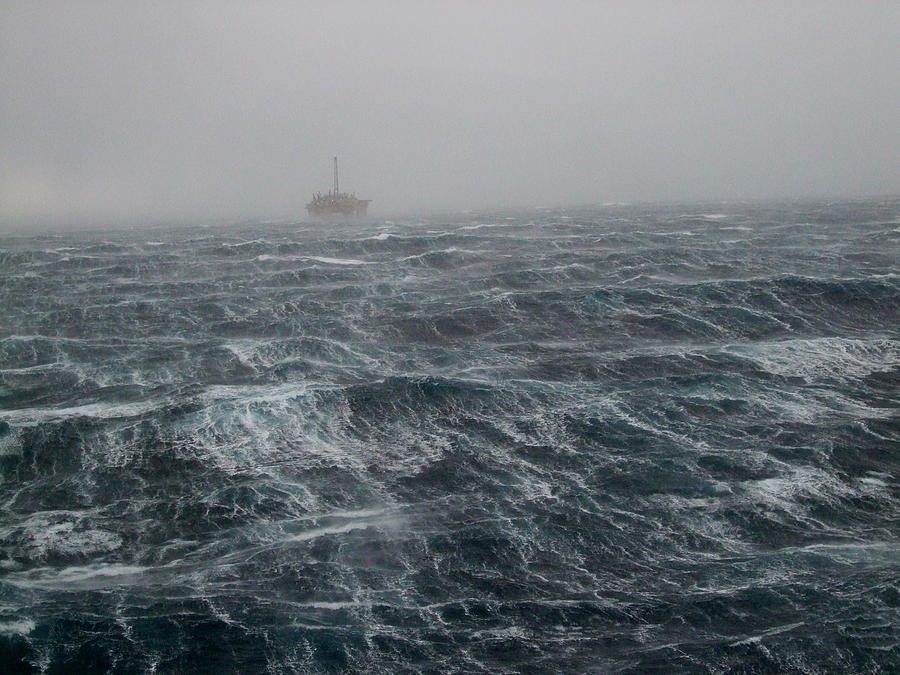 North Sea Oilrig Storm Photograph by Rob_Ellis