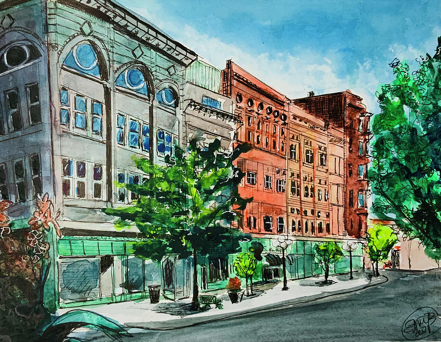 North Side of the Square Painting by Eileen Backman