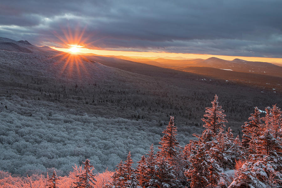 North Sugarloaf Winter Sunset Photograph by White Mountain Images