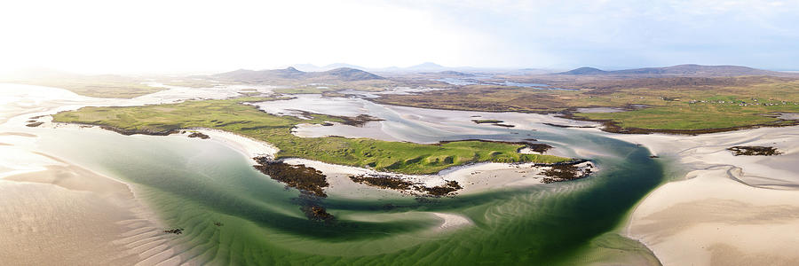 North uist beaches aerial Outer Hebrides Scotland Photograph by Sonny Ryse