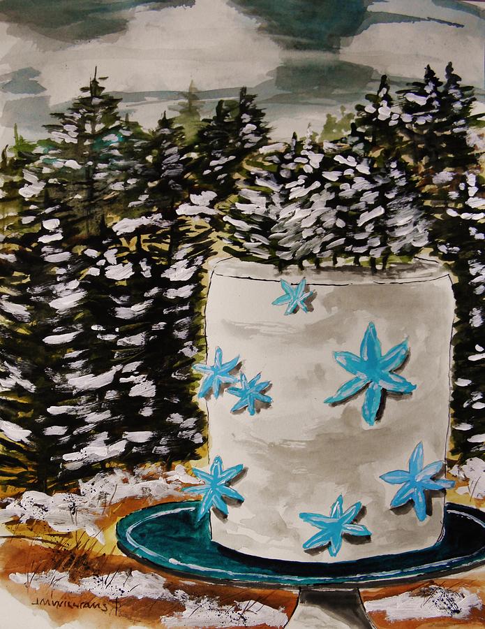 North Woods Winter Cake Painting by John Williams