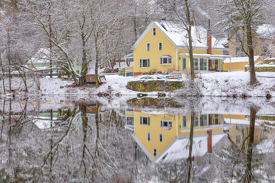 Northborough Home Reflection in Assabet River Reservoir Photograph by Juergen Roth