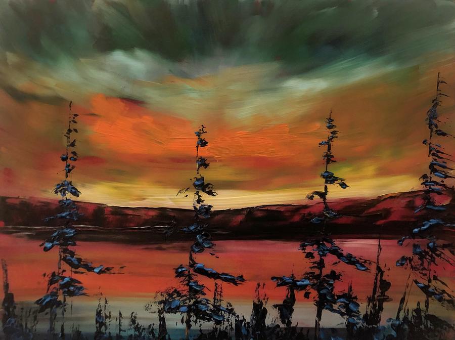 Northern Glow Calm Painting by Desmond Raymond