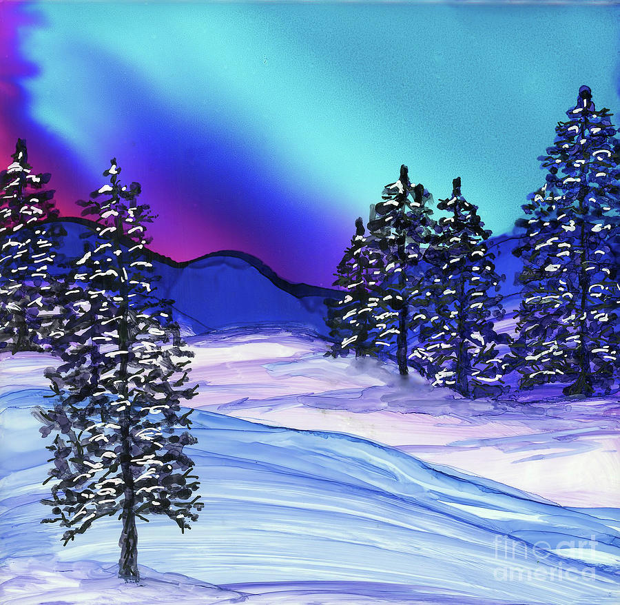 Northern Light Forest Painting by Julie Greene-Graham