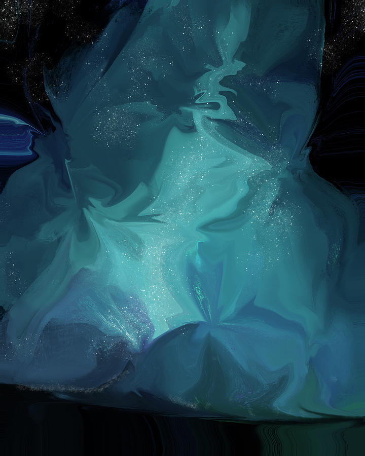 Northern Lights Abstract - 3 - Blue - Contemporary Painting Digital Art by Studio Grafiikka