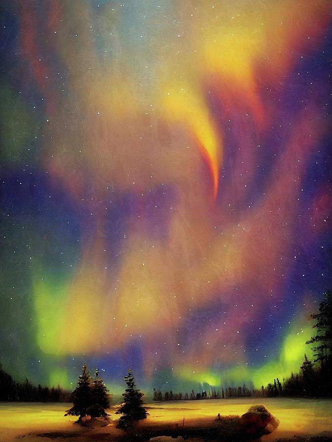 Northern Lights Digital Art by Ally White