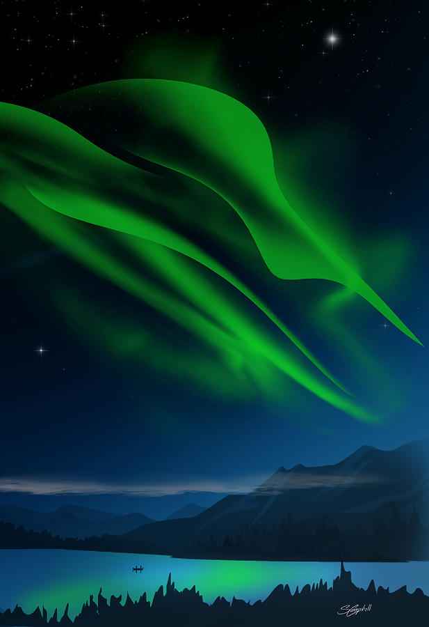 NORTHERN LIGHTS Design cool Painting by Ashley Eva | Fine Art America