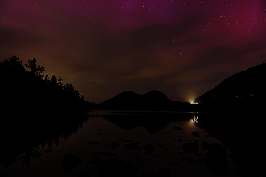 Northern Lights, Jordans Pond Acadia NP Photograph by Doolittle Photography and Art