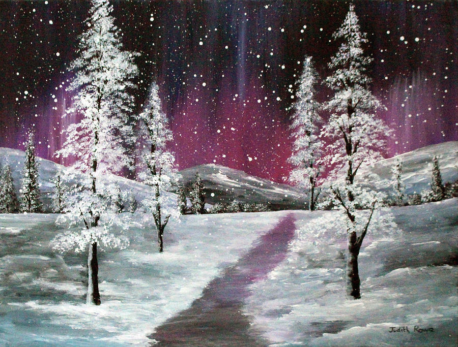 Northern Lights Painting by Judith Rowe