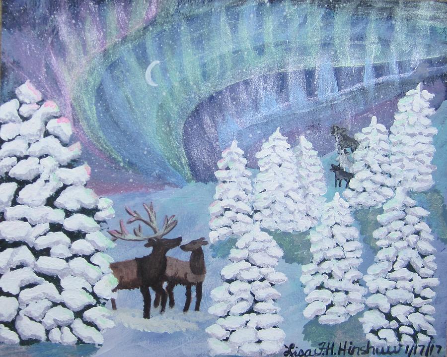 Northern Lights Painting by Lisa Hinshaw