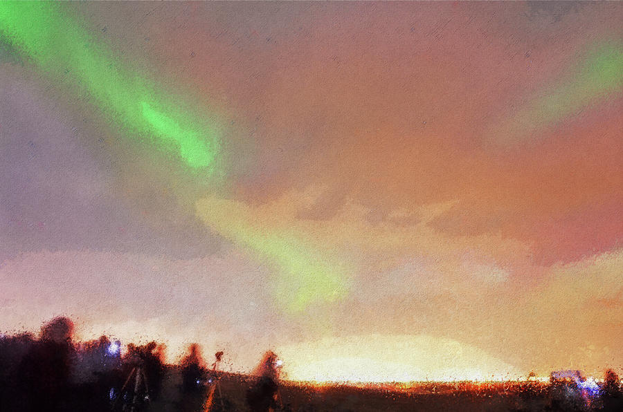 Northern Lights over Iceland Digital Art by Frans Blok