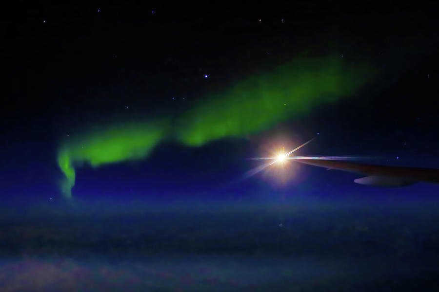 Northern Lights over the Bering Strait Photograph by Shixing Wen