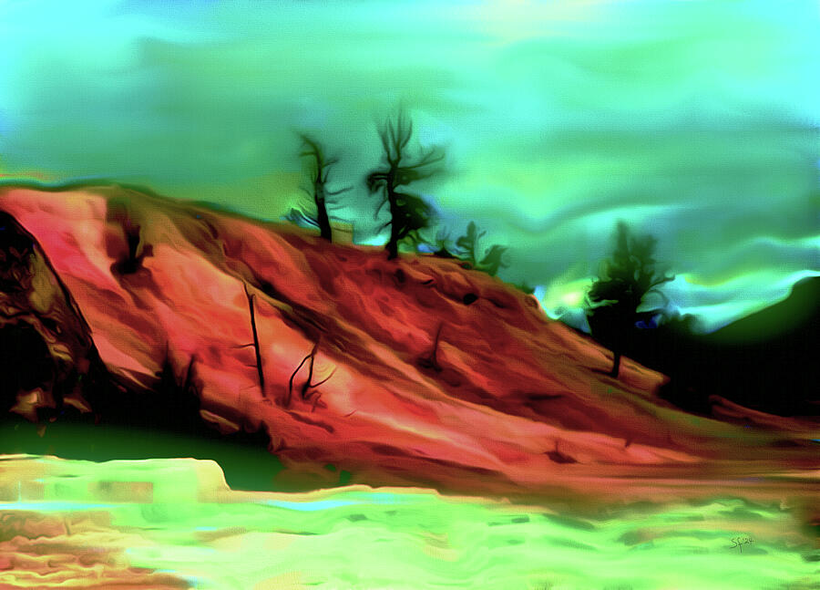 Northern Lights over Wishbone Mountain Mixed Media by Shelli Fitzpatrick Northern Lights over Wishbone Mountain Mixed Media by Shelli Fitzpatrick