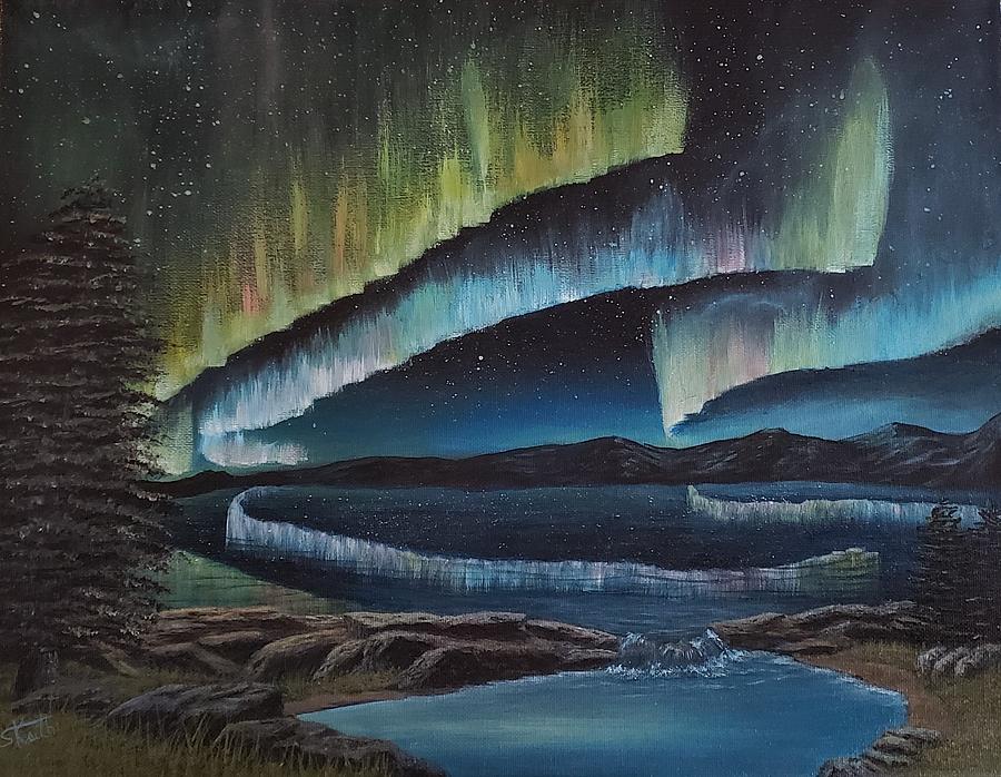 Northern Lights Painting by Sheri Keith